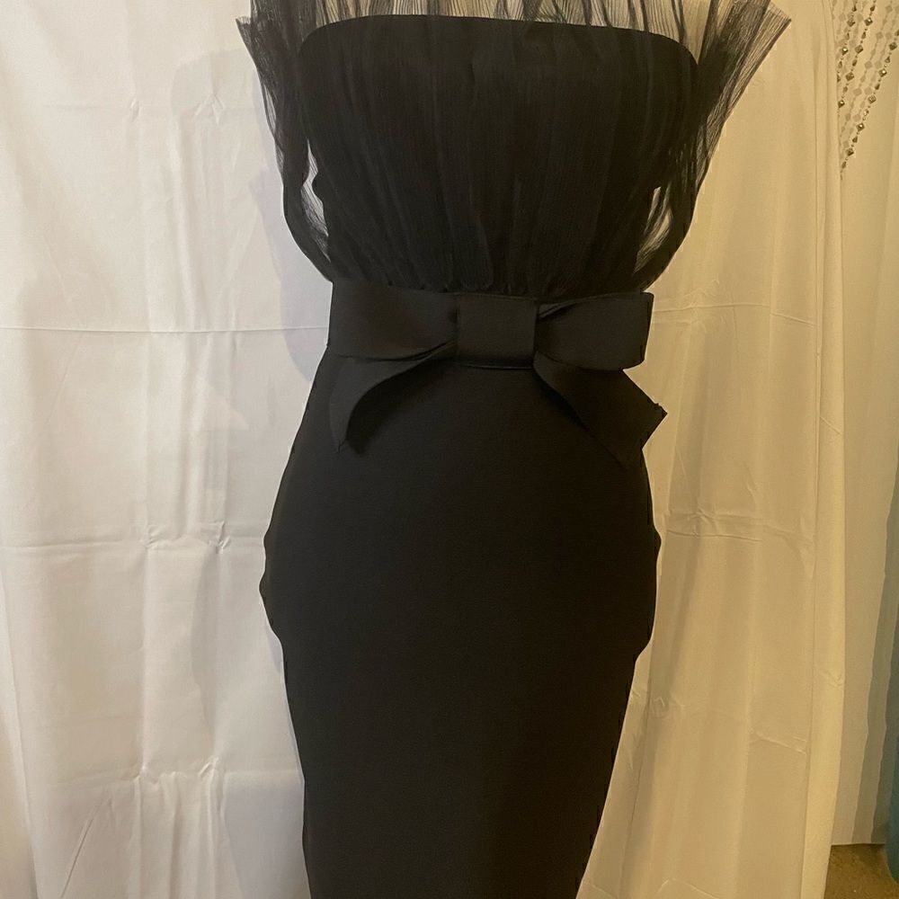 Black Formal Bandage / Bodycon  knee high sleeveless Dress / Party/ Wedding/sexy - Picture 4 of 8